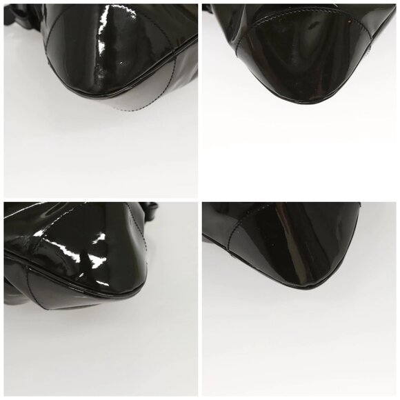 Salvatore Ferragamo Gancini Hand Bag Enamel Green Silver Auth 126114 - Picture 15 of 16